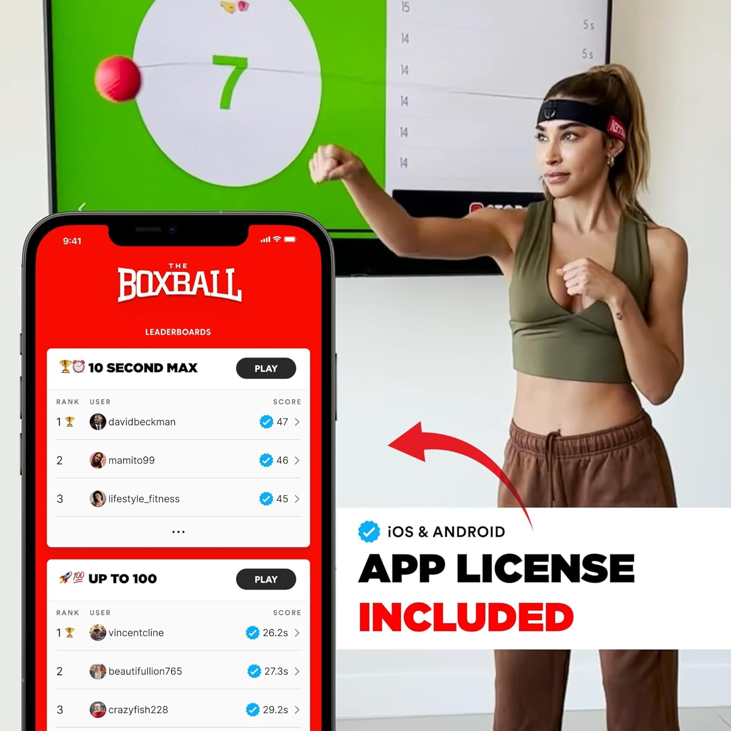 "Knockout Pro Reflex Ball - Celebrity-Approved MMA Boxing Gear with Interactive App & Adjustable Strap"